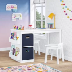Kids' Art Activity Table With Storage And 2 Bonus Magnetic Display Bars White - RiverRidge Home -Baby Products GUEST 04203fd6 9e1c 4709 8683 e048b9ee7f08