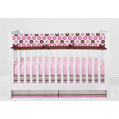 Bacati - Mod Dots Stripes Pink Fuschia Beige Chocolate 6 Pc Crib Bedding Set With Long Rail Guard Cover 9 Bacati - Mod Dots Stripes Pink Fuschia Beige Chocolate 6 Pc Crib Bedding Set With Long Rail Guard Cover - Image 7