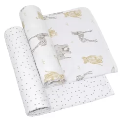 Living Textiles|2PK Jersey Swaddle - Savanna Babies