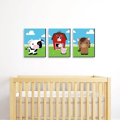 Big Dot Of Happiness Farm Animals - Barnyard Nursery Wall Art And Kids Room Decorations - Gift Ideas - 7.5 X 10 Inches - Set Of 3 Prints 3 Big Dot Of Happiness Farm Animals - Barnyard Nursery Wall Art And Kids Room Decorations - Gift Ideas - 7.5 X 10 Inches - Set Of 3 Prints
