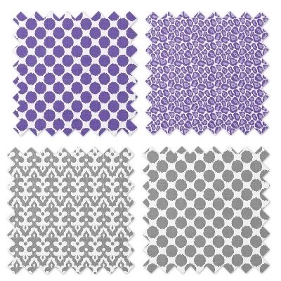 Bacati - Ikat Lilac/Gray Dots/Leopard Swaddling Muslin Blankets Set Of 4 6 Bacati - Ikat Lilac/Gray Dots/Leopard Swaddling Muslin Blankets Set Of 4 - Image 4