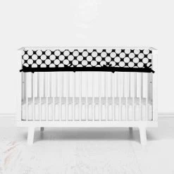 Bacati - Dots Stripes Black/White 6 Pc Crib Bedding Set With Long Rail Guard Cover -Baby Products GUEST 1278733a 93c8 4777 b8d9 c277f971bbbe