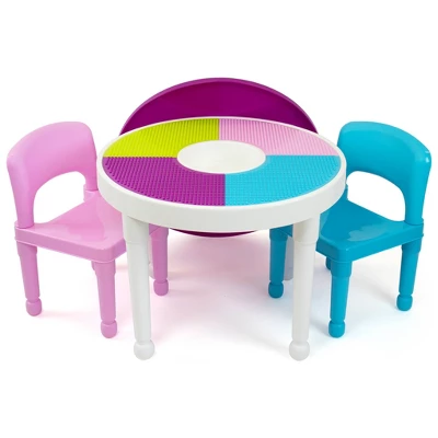 3pc Kids' 2 In 1 Round Activity Table With Chairs - Humble Crew 10 3pc Kids' 2 In 1 Round Activity Table With Chairs - Humble Crew - Image 8