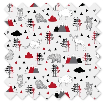 Bacati - Woodlands Red Black Gray 3 Pc Cotton Toddler Bed Sheet Set 8 Bacati - Woodlands Red Black Gray 3 Pc Cotton Toddler Bed Sheet Set - Image 6