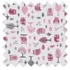 Bacati - Owls Pink/Gray Girls Cotton Crib/Toddler Girls Cotton Crib Skirt