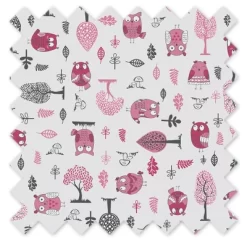 Bacati - Owls Pink/Gray Girls Cotton Crib/Toddler Girls Cotton Crib Skirt