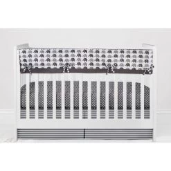 Bacati - Elephants White/Gray 6 Pc Crib Bedding Set With Long Rail Guard Cover -Baby Products GUEST 19c0362a 7961 4a96 99b7 3164a20166f8