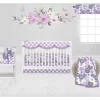 Bacati - Watercolor Floral Purple Gray 6 Pc Crib Bedding Set With Long Rail Guard Cover -Baby Products GUEST 1b716d21 3de7 4220 a944 db8e52be4a92