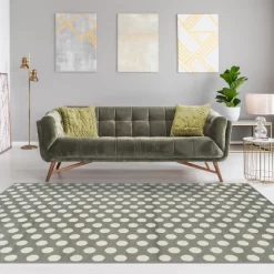 Polka Dot Abstract Modern Contemporary Transitional Eclectic Plush Ultra-Soft High-Traffic Long-Lasting Indoor Area Rug By Blue Nile Mills