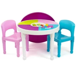 Baby Products 45 3pc Kids' 2 In 1 Round Activity Table With Chairs - Humble Crew