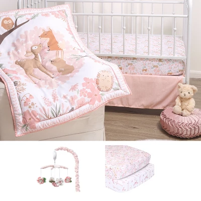 The Peanutshell Fairytale Forest Pink Crib Bedding Set, 3pc To 12 Pc, For Girls 13 The Peanutshell Fairytale Forest Pink Crib Bedding Set, 3pc To 12 Pc, For Girls - Image 11