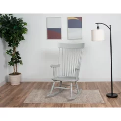 Gift Mark Modern Wooden Rocking Chair - Gray