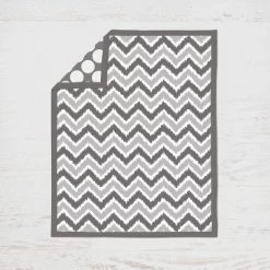 Bacati - Ikat Chevron White Grey Neutral 3 Pc Crib Set