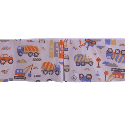 Bacati - Construction Multicolor Boys Cotton Crib/Toddler Boys Cotton Crib Skirt 4 Bacati - Construction Multicolor Boys Cotton Crib/Toddler Boys Cotton Crib Skirt - Image 2