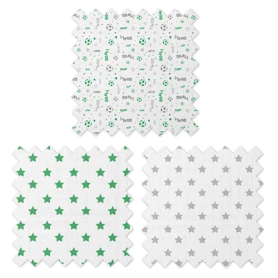 Bacati - Soccerball Green/Gray Muslin Swaddling Blankets Set Of 4 6 Bacati - Soccerball Green/Gray Muslin Swaddling Blankets Set Of 4 - Image 4