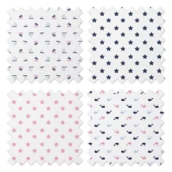 Bacati - Little Sailor Blue/Navy/Pink Girls Muslin Swaddling Blankets Set Of 4 -Baby Products GUEST 2b693815 db54 41ce a089 7252f3e2cba4