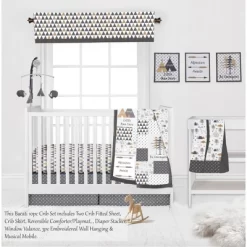 Bacati - Woodlands Forest Animals Beige/Grey 10 Pc Crib Bedding Set With 2 Crib Fitted Sheets -Baby Products GUEST 309b9845 e608 45fa ac8f b6bb67ff12b8
