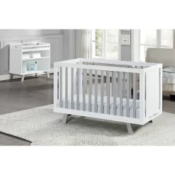 Suite Bebe Livia 3-in-1 Convertible Island Crib - White/Gray
