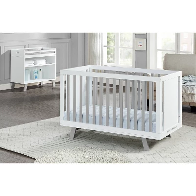 Suite Bebe Livia 3-in-1 Convertible Island Crib - White/Gray 3 Suite Bebe Livia 3-in-1 Convertible Island Crib - White/Gray
