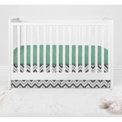 Bacati - Ikat Dots Stripes Mint Grey Neutral 10 Pc Crib Set With 2 Crib Fitted Sheets 4 Muslin Swaddling Blankets 7 Bacati - Ikat Dots Stripes Mint Grey Neutral 10 Pc Crib Set With 2 Crib Fitted Sheets 4 Muslin Swaddling Blankets - Image 5