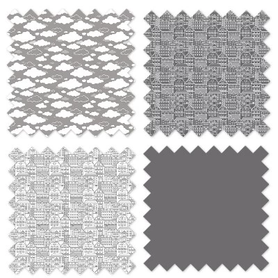 Bacati - Clouds In The City White/Gray 6 Pc Crib Bedding Set With Long Rail Guard Cover 10 Bacati - Clouds In The City White/Gray 6 Pc Crib Bedding Set With Long Rail Guard Cover - Image 8