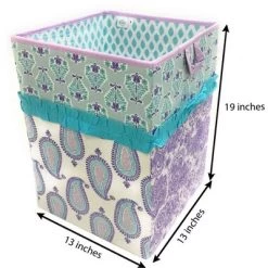 Bacati - Isabella Paisley Aqua/Lilac/Purple Collapsible Laundry Hamper -Baby Products GUEST 3776941e 3be5 40e0 b103 5e5ffe0b98ec