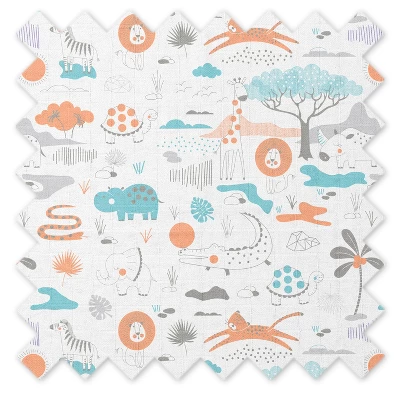 Jungle Safari Boys Aqua/Orange 2 Pack Muslin Swaddling Blanket 6 Jungle Safari Boys Aqua/Orange 2 Pack Muslin Swaddling Blanket - Image 4
