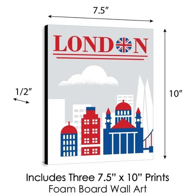 Big Dot Of Happiness Cheerio, London - British UK Skyline Wall Art, Nursery Decor And Kids Room Decorations Ideas - 7.5 X 10 Inches - Set Of 3 Prints 5 Big Dot Of Happiness Cheerio, London - British UK Skyline Wall Art, Nursery Decor And Kids Room Decorations Ideas - 7.5 X 10 Inches - Set Of 3 Prints - Image 3