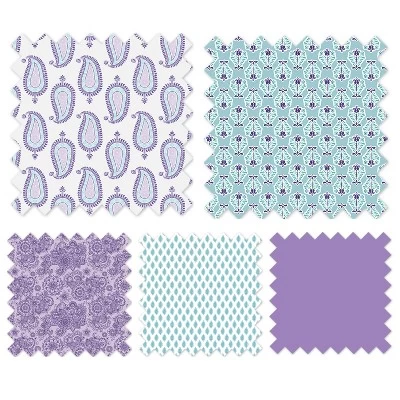 Bacati - Paisley Isabella Purple Lilac Aqua 4 Pc Toddler Bedding Set 8 Bacati - Paisley Isabella Purple Lilac Aqua 4 Pc Toddler Bedding Set - Image 6