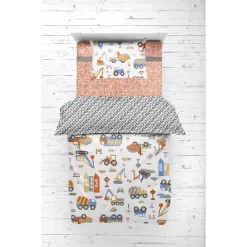 Bacati - Construction Yellow Orange Blue Gray 4 Pc Toddler Bedding Set -Baby Products GUEST 3b1b0d43 9bf8 4131 8a23 07c9810bffc6