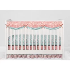 Bacati - Paisley Sophia Coral Aqua 10 Pc Crib Bedding Set With Long Rail Guard Cover -Baby Products GUEST 3c0e611a 941b 422f b555 cf89405c9b57