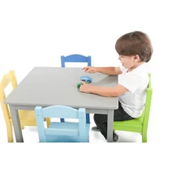 5pc Kids' Wood Table And Chair Set Green/Blue/Gray - Humble Crew -Baby Products GUEST 3c37d0ba a417 4ed6 a9b2 177e03f12f79