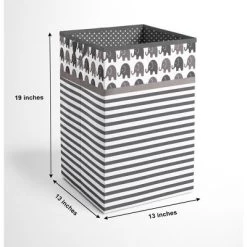 Bacati - Elephants White/Gray Collapsible Laundry Hamper 9 Bacati - Elephants White/Gray Collapsible Laundry Hamper -Baby Products GUEST 3d826c9d 2a4a 40b3 b1ad c1a10ae0a2a0