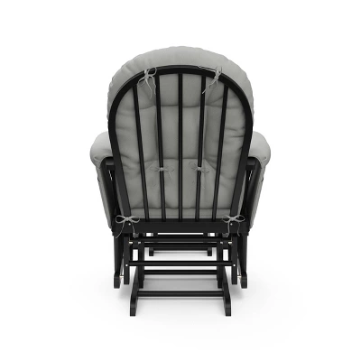 Storkcraft Hoop Glider And Ottoman - Black Frame/Light Gray Fabric 7 Storkcraft Hoop Glider And Ottoman - Black Frame/Light Gray Fabric - Image 5