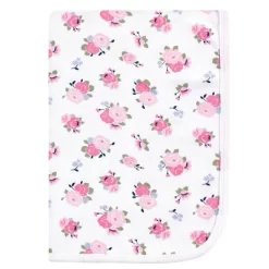 Luvable Friends Baby Girl Cotton Swaddle Blanket, Floral, One Size