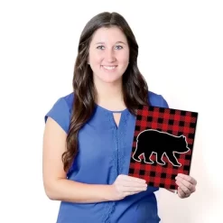 Big Dot Of Happiness Lumberjack - Channel The Flannel - Buffalo Plaid Nursery Wall Art, Kids Room & Cabin Decor - 7.5 X 10 Inches - Set Of 3 Prints -Baby Products GUEST 416baa17 5d56 4927 97f3 0aa2a83dfbc7