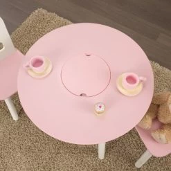 Round Storage Table And Chair Set White/Pink - KidKraft -Baby Products GUEST 42055e7d 6434 46fd 90aa ba5e37d35e40