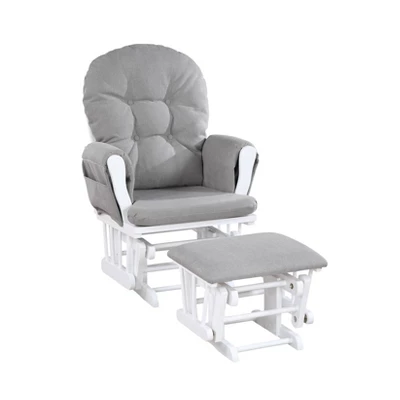 Suite Bebe Mason Glider & Ottoman - White/Oyster 4 Suite Bebe Mason Glider & Ottoman - White/Oyster - Image 2
