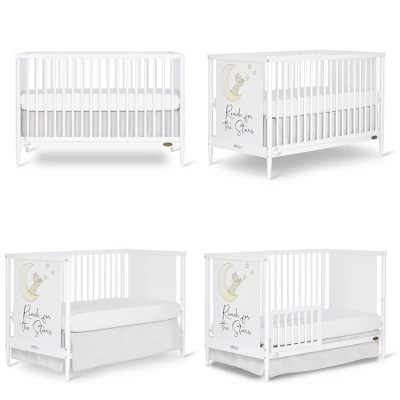 Dream On Me Moon Bear Reaching For The Stars 4 In 1 Modern Island Convertible Crib With Rounded Spindles Mural On One End Panel, White Finish 6 Dream On Me Moon Bear Reaching For The Stars 4 In 1 Modern Island Convertible Crib With Rounded Spindles Mural On One End Panel, White Finish - Image 4