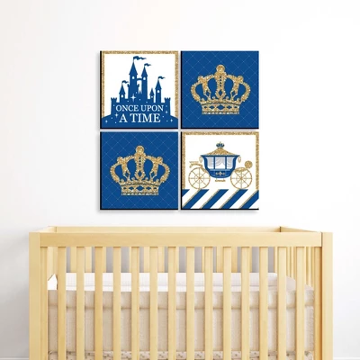 Big Dot Of Happiness Royal Prince Charming - Kids Room, Nursery Decor & Home Decor - 11 X 11 Inches Nursery Wall Art - Set Of 4 Prints For Baby's Room 3 Big Dot Of Happiness Royal Prince Charming - Kids Room, Nursery Decor & Home Decor - 11 X 11 Inches Nursery Wall Art - Set Of 4 Prints For Baby's Room