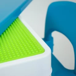 3pc Kids' 2 In 1 Square Activity Table With Chairs And 100pc Building Blocks White/Green/Blue - Humble Crew -Baby Products GUEST 4ba05811 1eab 47b3 b98e 0bcc250e55e8