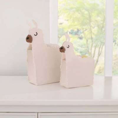 Little Love By NoJo White Llama Felt Storage Caddy - 2pc 5 Little Love By NoJo White Llama Felt Storage Caddy - 2pc - Image 3
