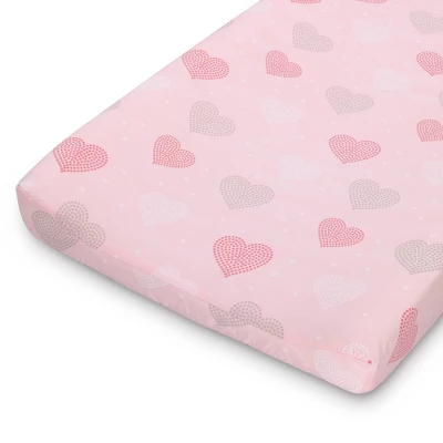 The Peanutshell Changing Pad Covers - Pink And Gray Elephants/Pink Hearts 2pk 4 The Peanutshell Changing Pad Covers - Pink And Gray Elephants/Pink Hearts 2pk - Image 2
