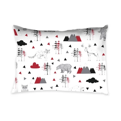 Bacati - Woodlands Red Black Gray 3 Pc Cotton Toddler Bed Sheet Set 5 Bacati - Woodlands Red Black Gray 3 Pc Cotton Toddler Bed Sheet Set - Image 3