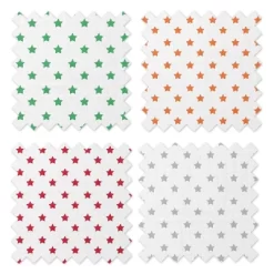 Bacati - Stars Neutral Swaddling Muslin Blankets Of 4 (Green,Orange,Red,Gray) -Baby Products GUEST 5388a104 fcbe 4ae7 b32b dfeb9b448e45
