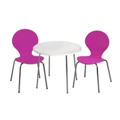 3pc Kids' Table And Chair Set With Chrome Legs - Gift Mark -Baby Products GUEST 578f04dc 2637 4eb1 a5e9 2eb473bed5eb