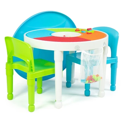 3pc Kids' 2 In 1 Round Activity Table With Chairs - Humble Crew 5 3pc Kids' 2 In 1 Round Activity Table With Chairs - Humble Crew - Image 3