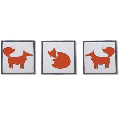 Bacati - Playful Fox Orange Gray 10 Pc Crib Bedding Set With Long Rail Guard Cover 12 Bacati - Playful Fox Orange Gray 10 Pc Crib Bedding Set With Long Rail Guard Cover - Image 10