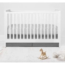 Bacati - Dots Stripes Black/White 6 Pc Crib Bedding Set With Long Rail Guard Cover -Baby Products GUEST 5c52b0e0 ace0 422c afba 7792a65bb871