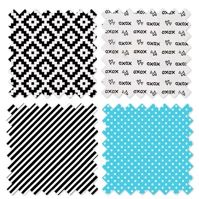 Bacati - Love Black Turquoise 4 Pc Crib Bedding Set With Diaper Caddy 10 Bacati - Love Black Turquoise 4 Pc Crib Bedding Set With Diaper Caddy - Image 8